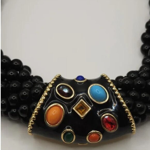 KENNETH JAY LANE beaded necklace multi-row - Picture 2 of 5